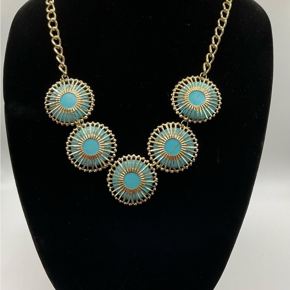 Gold and Turquoise Necklace and Ring Set - Picture 8 of 9